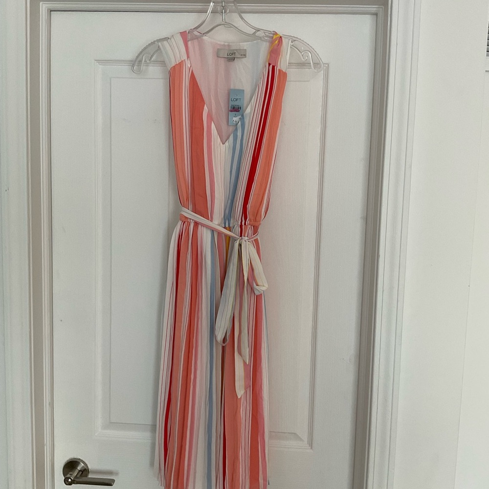 LOFT Multicolor Striped Dress